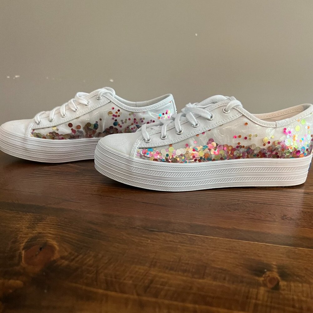 Keds for kate spade - White Confetti Platform Sneakers